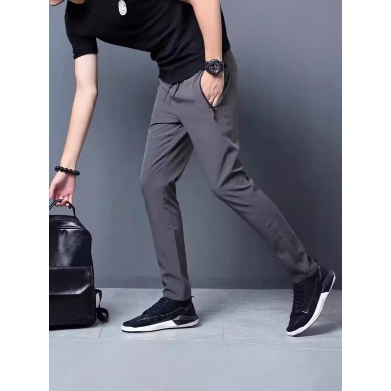 冰丝裤男夏薄款休闲长裤男士青年速干直筒运动裤