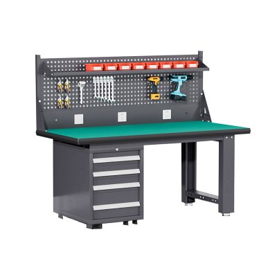 友鑫邦 钳工工作台 1.5米落地四抽+棚板 台