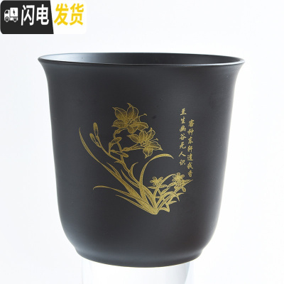 三维工匠老桩紫砂花盆陶瓷肉肉家用简约创意大号绿萝多肉小花盆栽 JF-紫砂花盆-兰 11cm花盆容器