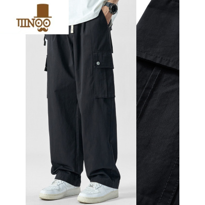 YANXU工装裤男痞帅潮牌直筒宽松韩版痞帅ins潮流百搭阔腿休闲裤子