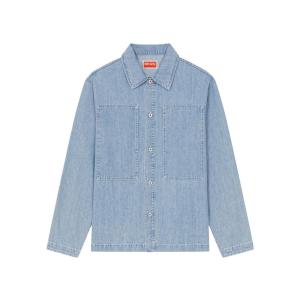 高田贤三(Kenzo)长袖牛仔外套男百搭休闲衬衫领刺绣设计大口袋外 蓝色 L