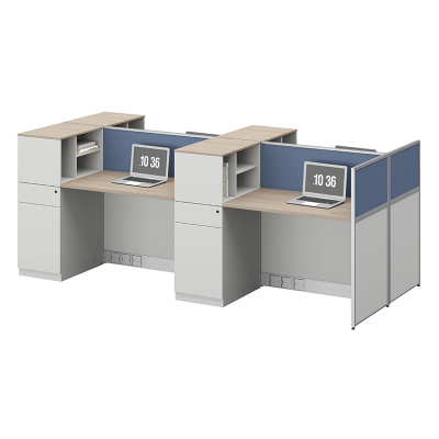 臻远ZYGW-081职员桌办公桌屏风工作卡位 对坐四人位