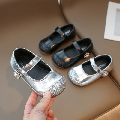 儿童皮鞋2026年春季新款亮片小香风女童公主鞋时尚女宝宝单鞋