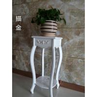 欧式花架白色木质多层实木客厅室内置物架落地花盆架子简约象牙白