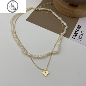 JiMi小众韩国小双层珍珠项链2022新款短项链锁骨链颈链女可调节 项链