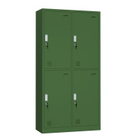 东升顺铁皮更衣柜宿舍储物柜钢制内务柜制式绿皮衣帽柜绿色4门更衣