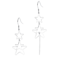 925亮闪闪美少女五角星可爱星星串纯银ins耳环创意耳钉女款送女朋友老婆情人节七夕生日礼物