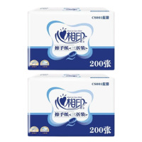 心相印抽纸蓝馨擦手纸大包长短纤维柔软刚刚好200抽*20包CS001
