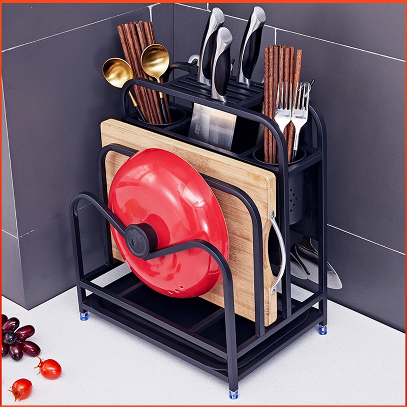 不锈钢刀架厨房用品菜刀法耐置物架刀座筷子砧板菜板刀具收纳一体