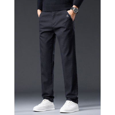 男式春秋季仿牛仔直筒裤 弹力商务休闲长裤 修身透气通勤日常新款