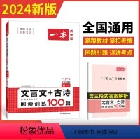 文言文+古诗阅读训练100篇 高中一年级 [正版]2024版一本高一文言文+古诗文阅读技能训练100篇高一语文文言文阅读