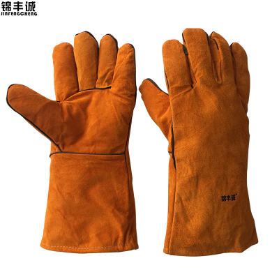 锦丰诚 电焊手套防火线牛皮手套 340mm 双