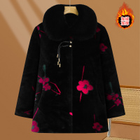 金丝绒奶奶装棉衣女洋气老年人保暖外套冬季女士休闲大衣60岁加绒