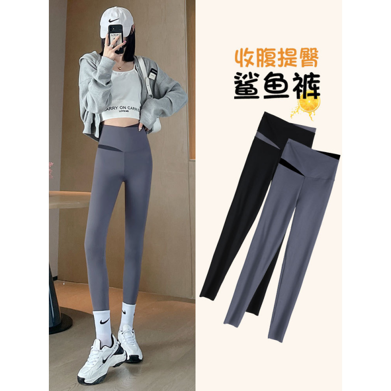 鲨鱼裤女春秋季外穿收腹提臀高腰紧身裤小个子瑜伽芭芘女薄打底裤