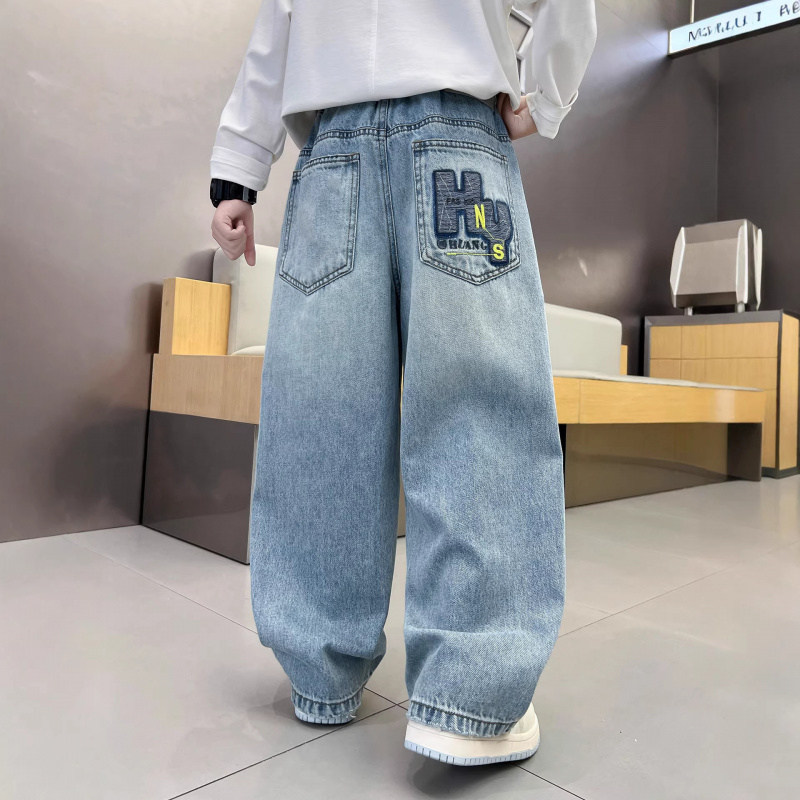 男童春款牛仔裤长裤2026新款儿童中大童春秋宽松炸街初中生裤子潮