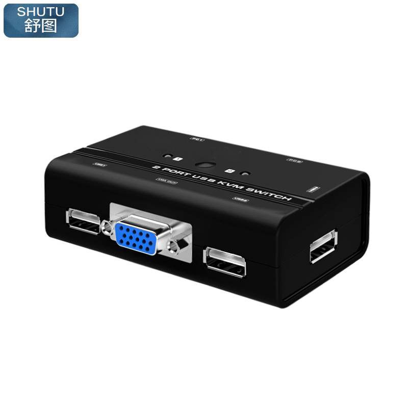 舒图 VGA KVM切换器2口手动/台