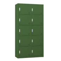 帅畅铁皮更衣柜宿舍储物柜钢制内务柜制式绿皮衣帽柜绿色10门更衣