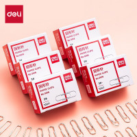 得力(deli) 3#金属银色彩色 回形针 镀镍防锈玫瑰金曲别针办公常备 [银色盒装]10盒-共1000枚 P00018