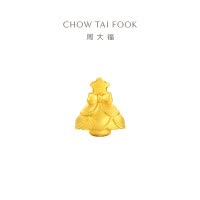 周大福冬季气氛雪人铃铛圣诞树黄金转运珠配绳女友生日礼物[多款可选]七夕礼物