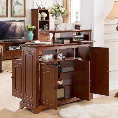 美式实木玄关柜隔断柜双面欧式多功能厅柜鞋柜客厅多层储物柜