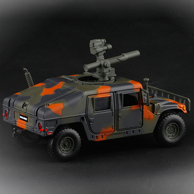 悍马装甲车模型玩具军事仿真防爆车反坦克导弹车部队摆件退伍 迷彩