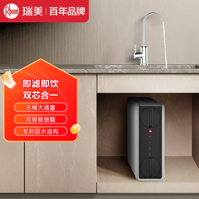 Rheem瑞美 净水器RWRR-2100E1 800G大通量家用厨下式直饮一体净水机RO反渗透过滤自来水