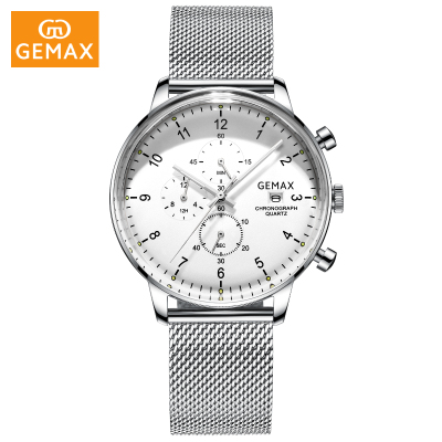 GEMAX/格玛仕专柜正品防水手表男士时尚品牌大气多功能运动大表盘学生手表网带石英表