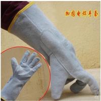 电焊手套长款 仿牛皮电焊手套焊工烧焊机械加固加托用高温隔热手套电焊工仿皮手套长款 加固款