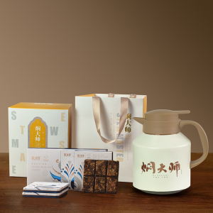 焖大师商务办公家用真空保温壶白茶不锈钢茶水分离保温壶MT1800白