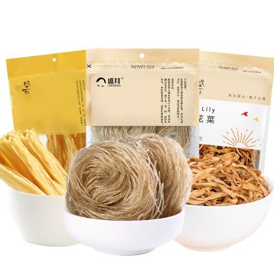 盛耳火锅搭档食材760g腐竹黄花菜红薯粉条干货组合装手工豆皮
