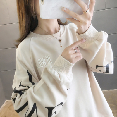 恋名媛2020秋季新款假两件长袖卫衣女宽松加大码女装180斤上衣女t恤打底大码女装