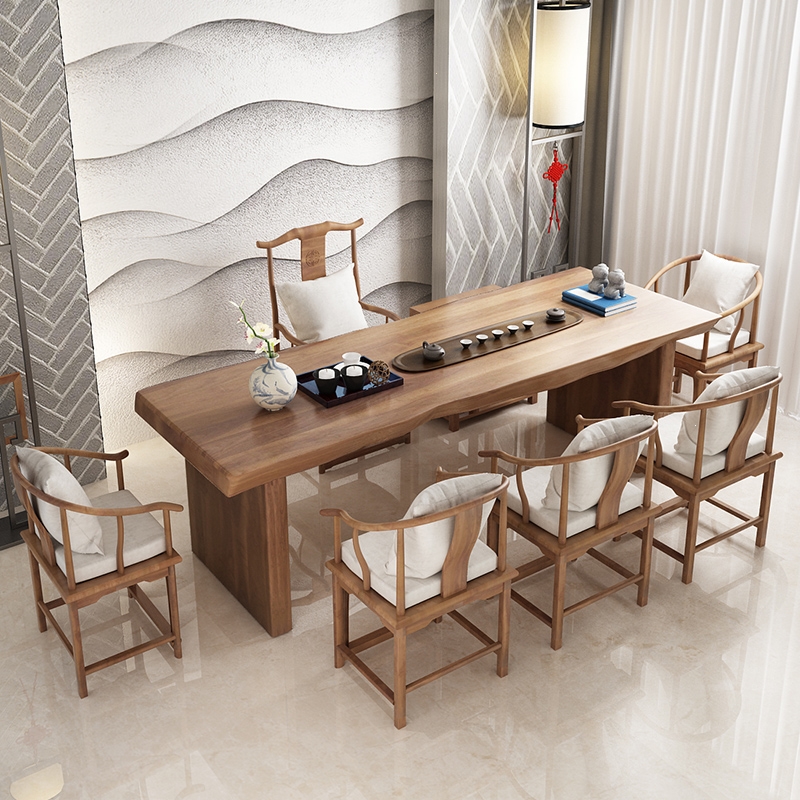 实木茶几北欧茶桌椅组合法耐简约现代客厅泡茶桌茶台喝茶功夫大板茶桌