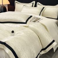 水洗真丝四件套冰丝被套夏季床笠轻奢高级感主卧室床单