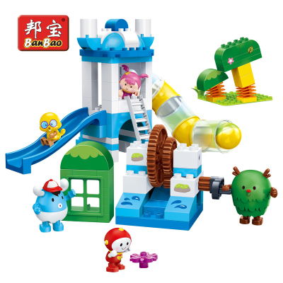 邦宝启智系列拼装积木儿童玩具麦杰克小镇大颗粒3岁以上情景模拟男孩女孩礼物BQ可可真真嘟嘟毛毛嘟嘟的家9221