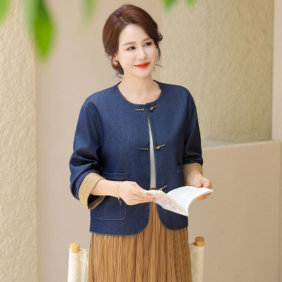 新款中年妈妈外套女洋气中老年女士休闲开衫春秋服装女春秋女