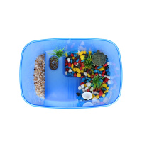 乌龟缸带晒台巴西龟大型小鱼缸别墅家用塑料养龟的专用缸造景龟盆