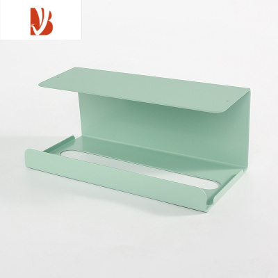 三维工匠家用厨房纸巾架欧式创意悬挂纸巾盒北欧客厅房间铁艺壁挂式卷纸架 绿色 悬挂纸巾盒