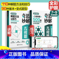 [全2册]奇思妙解几何题 初中通用 [正版]2024奇思妙解几何题初中数学解题方法与技巧+几何好题500道初中通用七八九