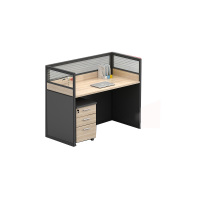 东业家具屏风工位办公桌LY-03单人位电脑桌