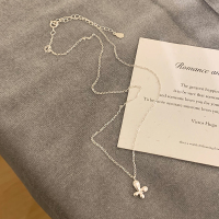 纯银蝴蝶吊坠项链2025新款高级感时尚百搭精致锁骨链女士银饰送女朋友老婆情人节七夕生日礼物