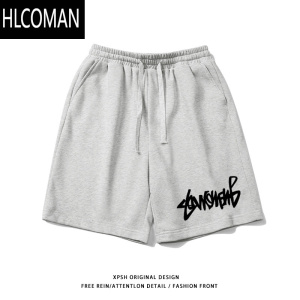 HLCOMANvibe美式字母印花直筒休闲短裤男夏季潮牌宽松百搭运动篮球五分裤