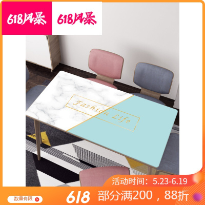 美帮汇简约金色线条仿大理石粗纹防水防油餐厅咖啡厅餐桌桌布厚