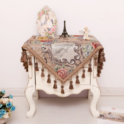 美帮汇欧式蕾丝床头柜盖布盖巾打印机防尘罩布艺方巾小方桌布公主风卧室