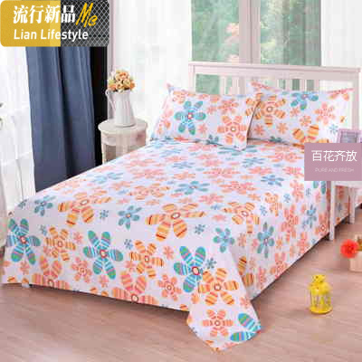 棉老粗布三件套加宽床单加厚加密大炕单双人套件夏季 三维工匠