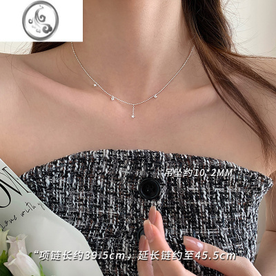 JiMi[]925银银闪钻项链2023新款锁骨链轻奢女小众设计高级