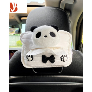 三维工匠车载纸巾盒可爱卡通创意汽车挂式抽纸包高质感收纳遮阳板车内装饰 [高质感]大眼熊-纸巾包