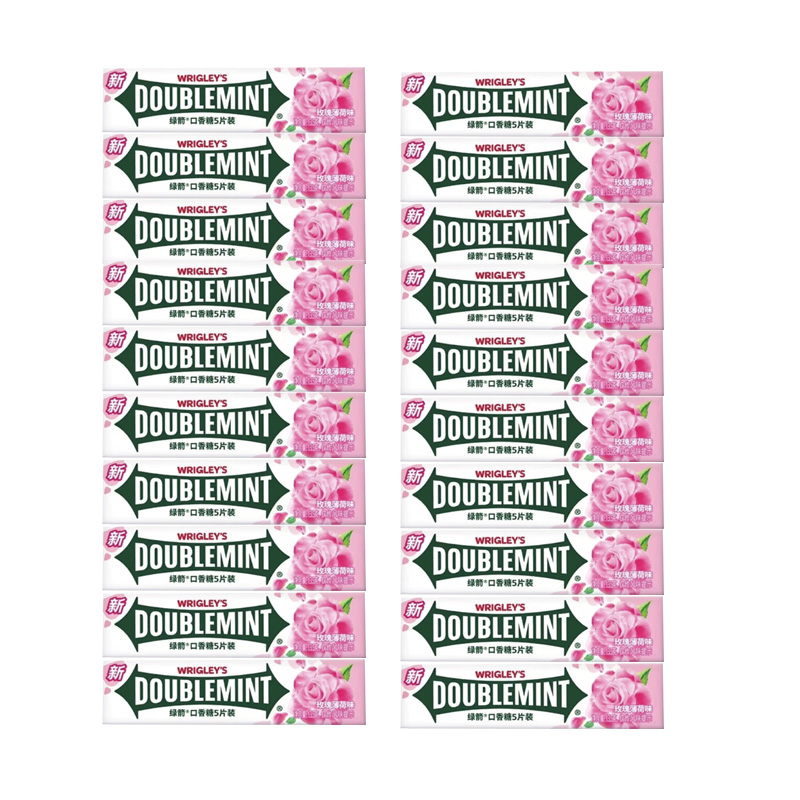 绿箭玫瑰薄荷口香糖5片装13.5g*20条盒装经典薄荷味清新口气休闲