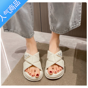 SUNTEK2023新款凉拖鞋女夏松糕厚底网红百搭外穿居家增高防滑沙滩一字拖