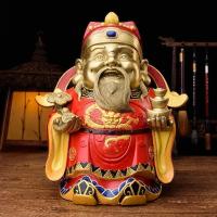 美帮汇福禄寿三星摆件 彩绘铜福星禄星寿星增寿客厅供奉