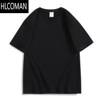 HLCOMAN美式220g双纱男短袖T恤 加肥加大码胖子宽松打底潮流半袖